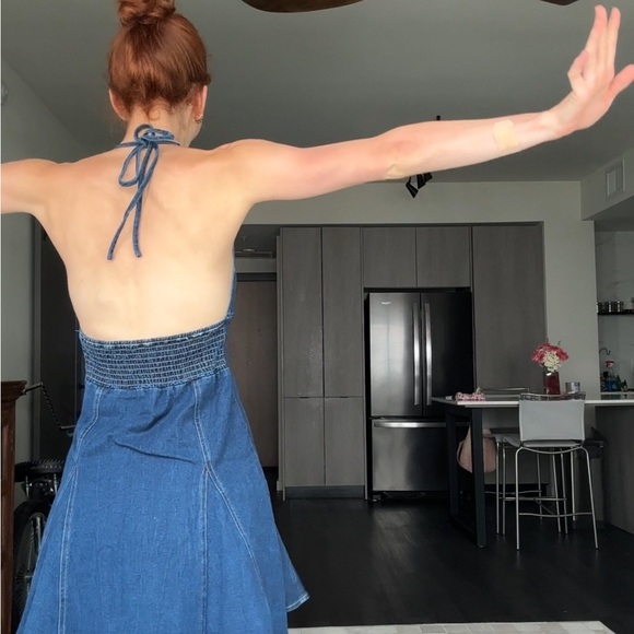 Denim Halter Mini Dress - Picture 10 of 10
